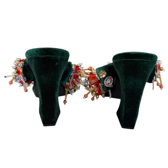 Azalea Wang Greenberry Beaded Rhinestone Dress Sandals NEW Size 6M NWOB - Picture 8 of 13